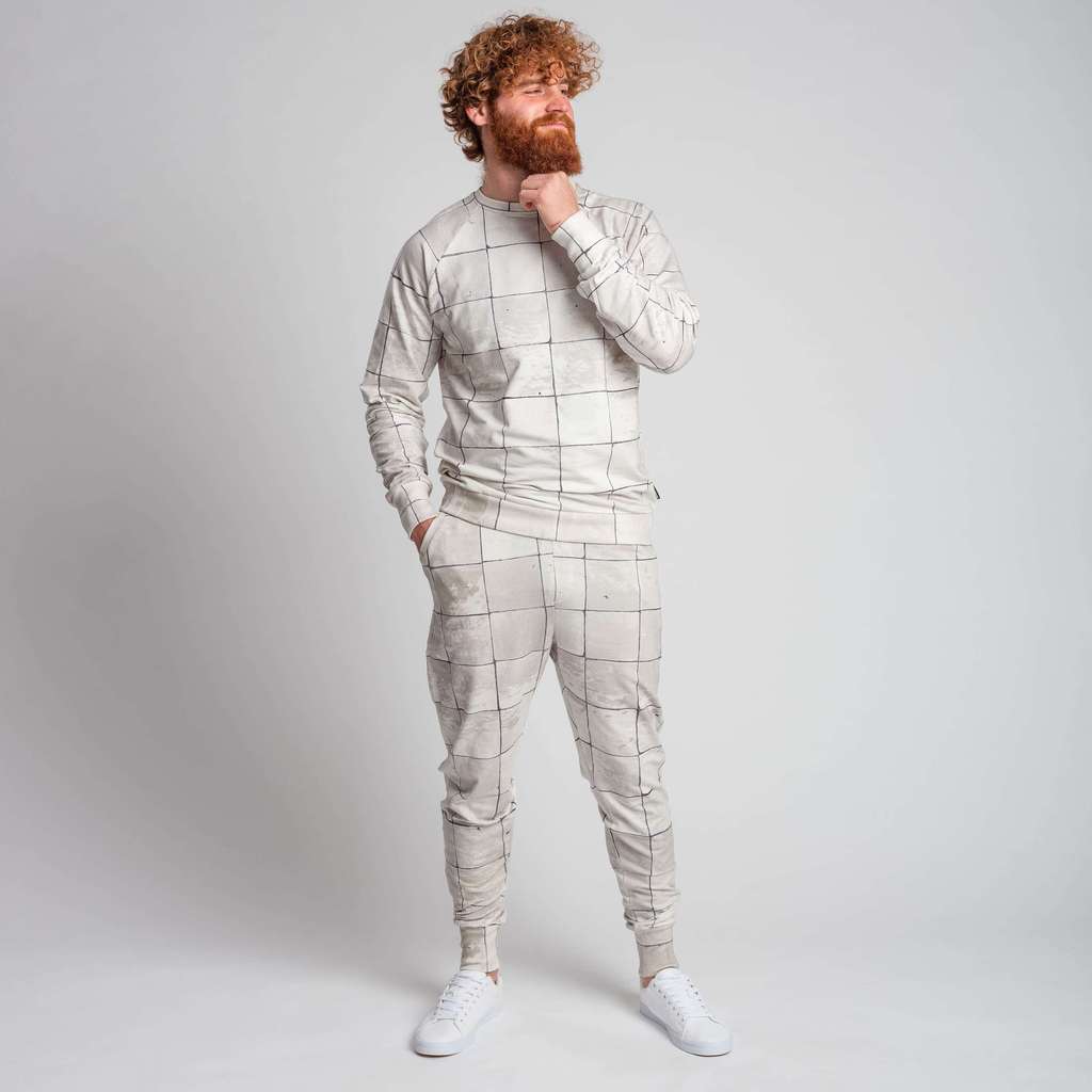 "Плитка жемчужно-белая" Свитер и штаны Муж.