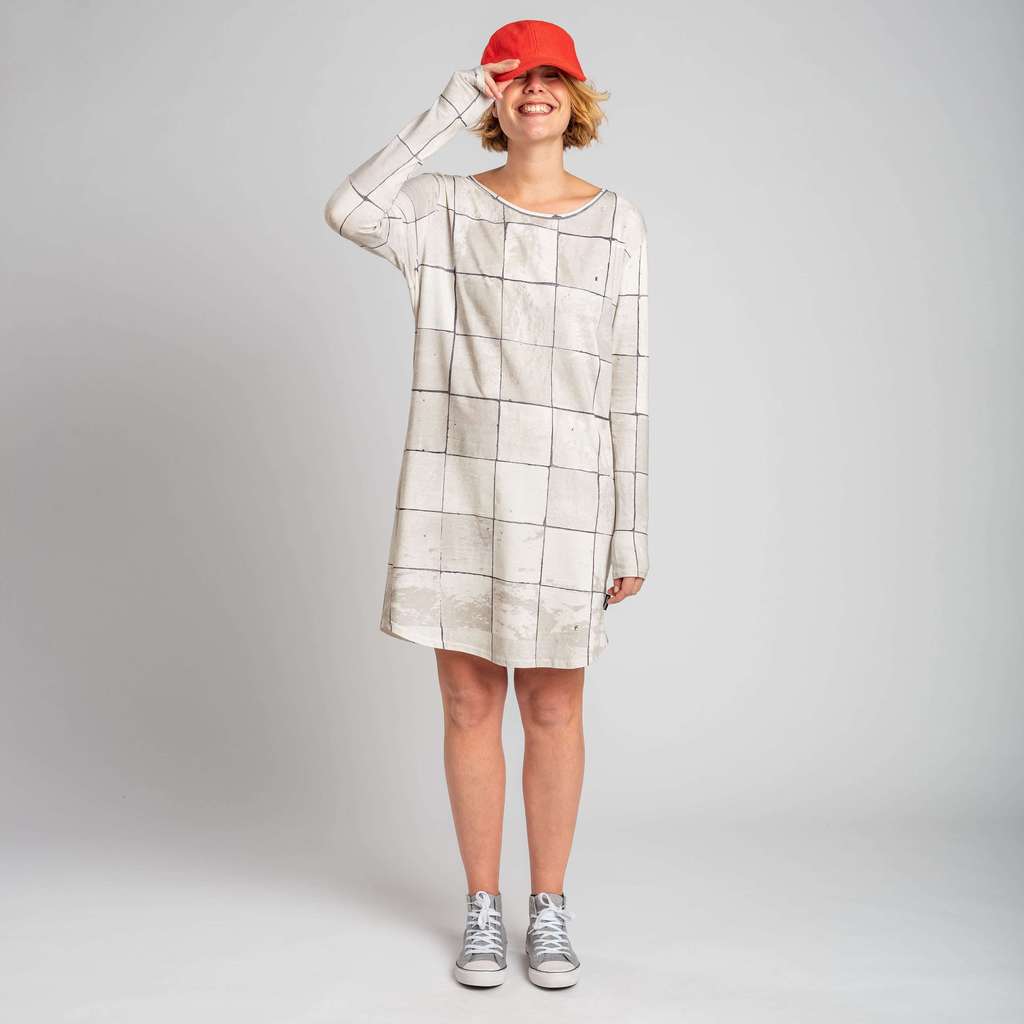 "Плитка жемчужно-белая " Платье - лонгслив Жен.