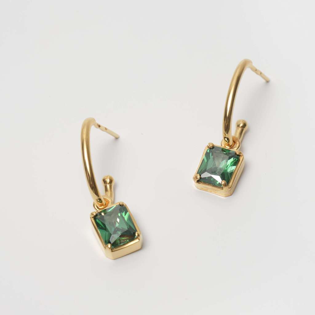 PREMIUM COLLECTION: Серьги TERMOLI с изумрудными фианитами