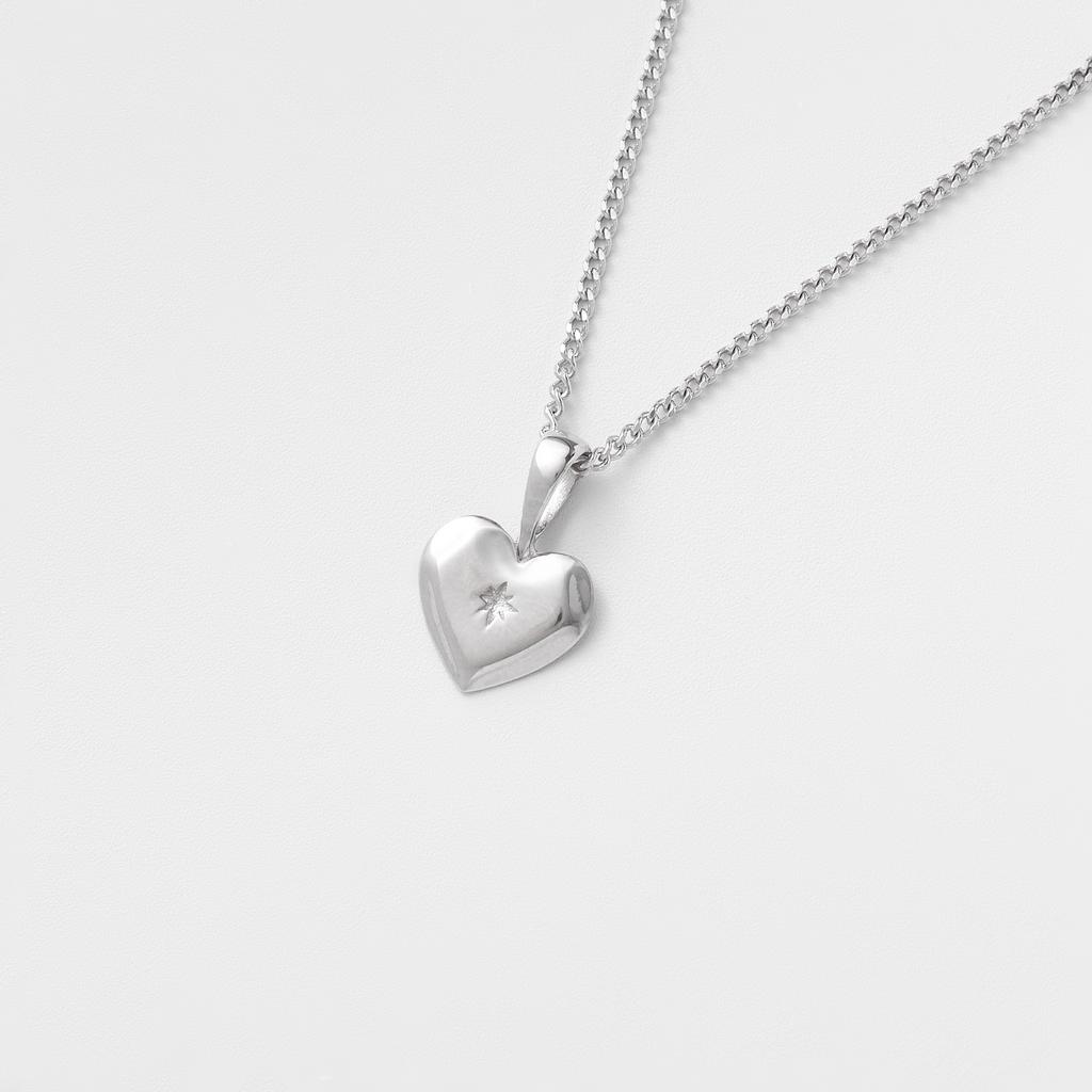 Подвеска SICILIA с сердцем в родиевом покрытии