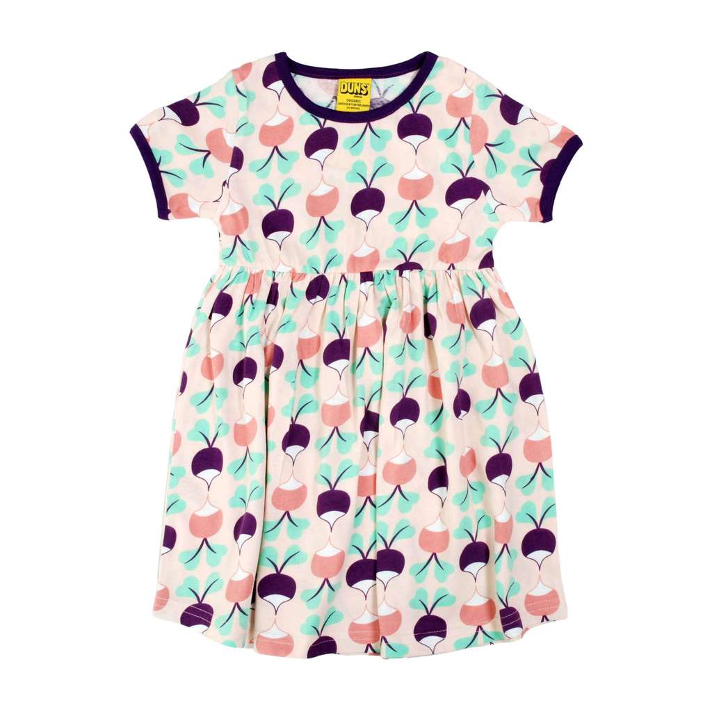 Платье с коротким рукавом "Редиски на розовом", Duns