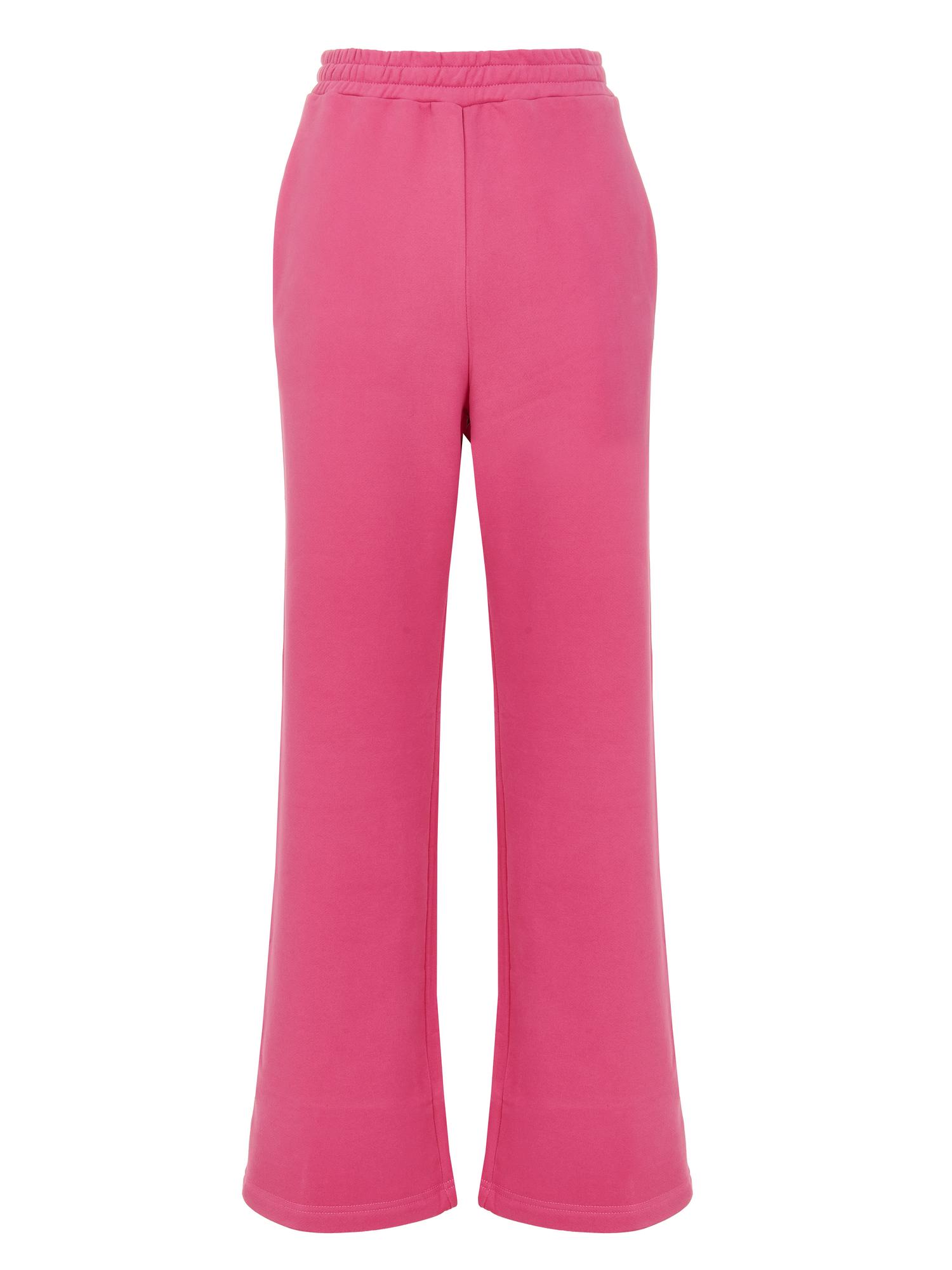 Брюки широкого кроя с карманами цвета фуксия