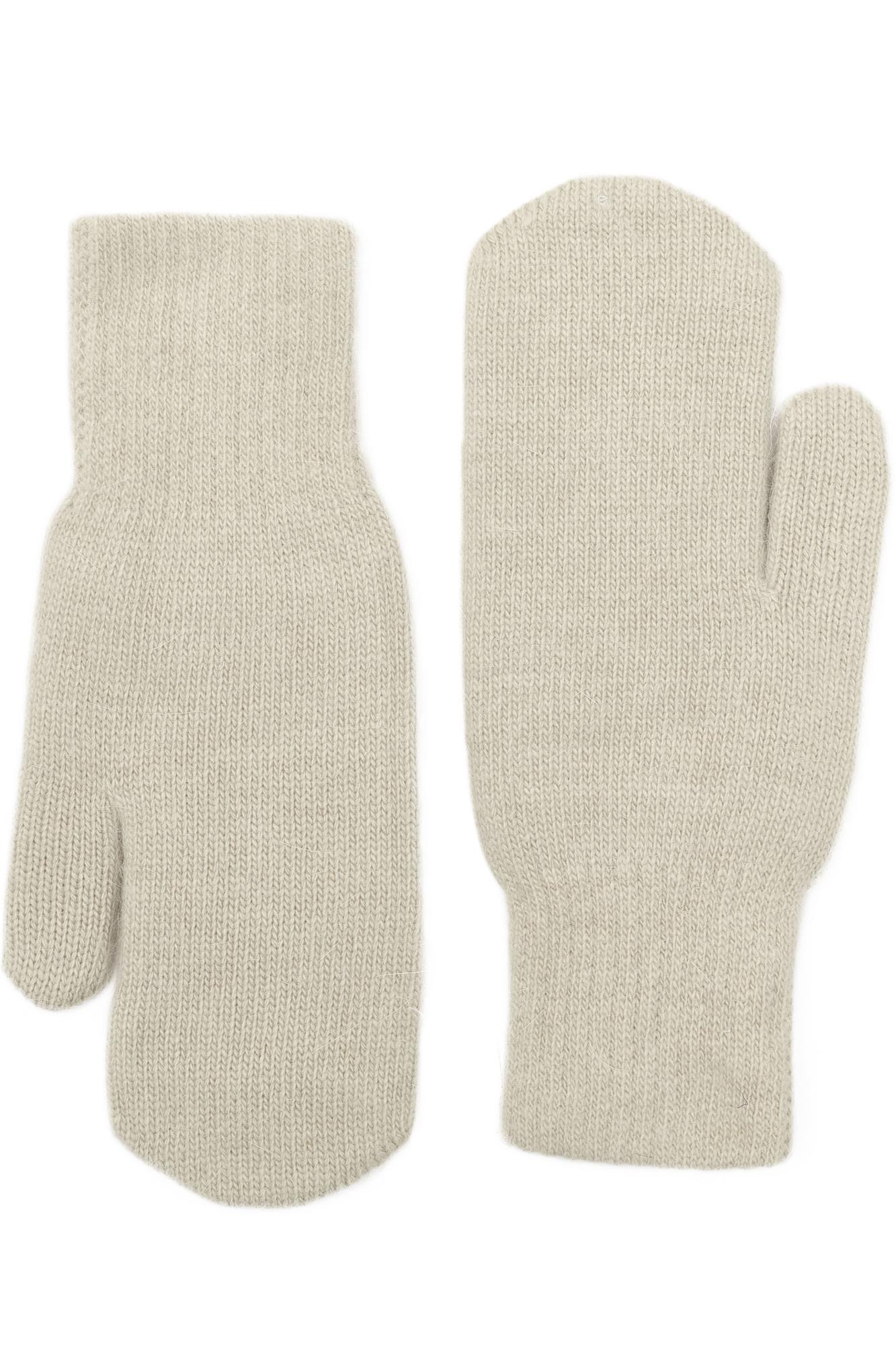 Варежки из ангоры цвета лён