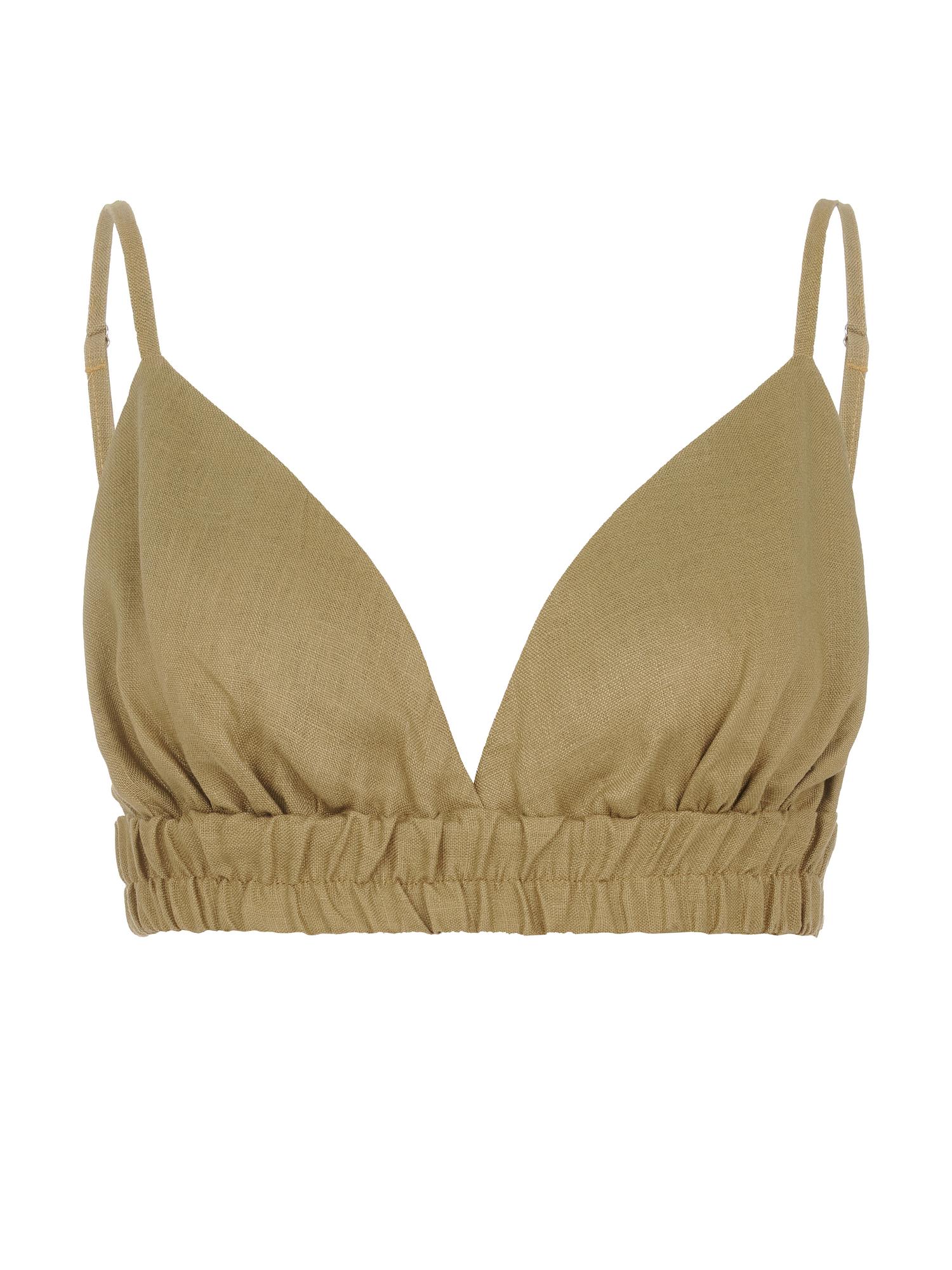 Топ на завязках с регулируемыми бретелями цвета горчица