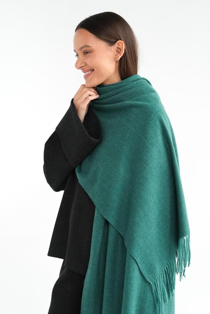 Палантин однотонный из вискозы цвета ель