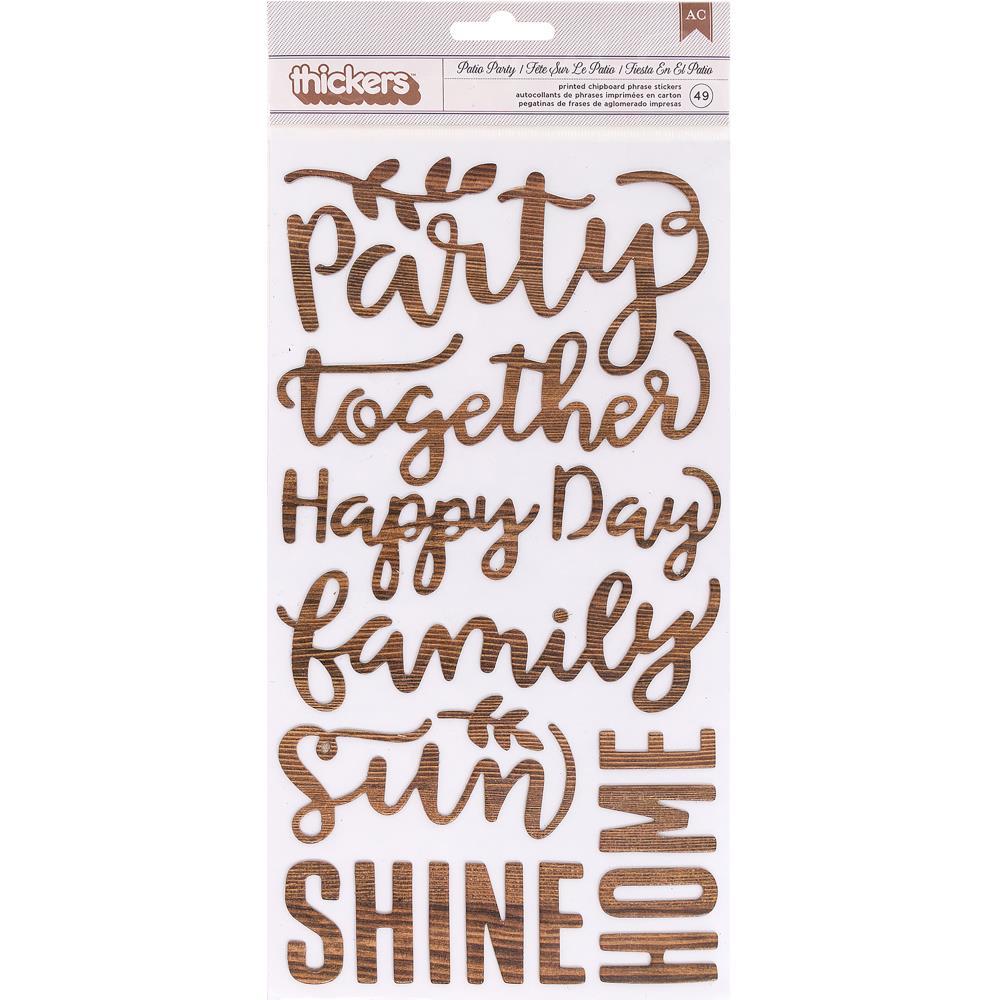 Стикеры надписи "Patio Party"