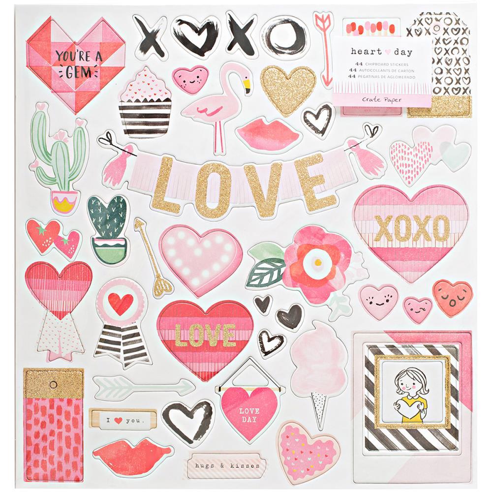 Чипборд Crate Paper Heart Day Chipboard Stickers