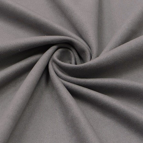 Замша двусторонняя - Серая (на одной стороне есть полосы)