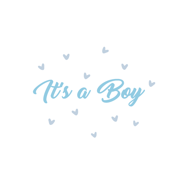 Надпись из термотрансферной пленки - It's a Boy (с сердечками)