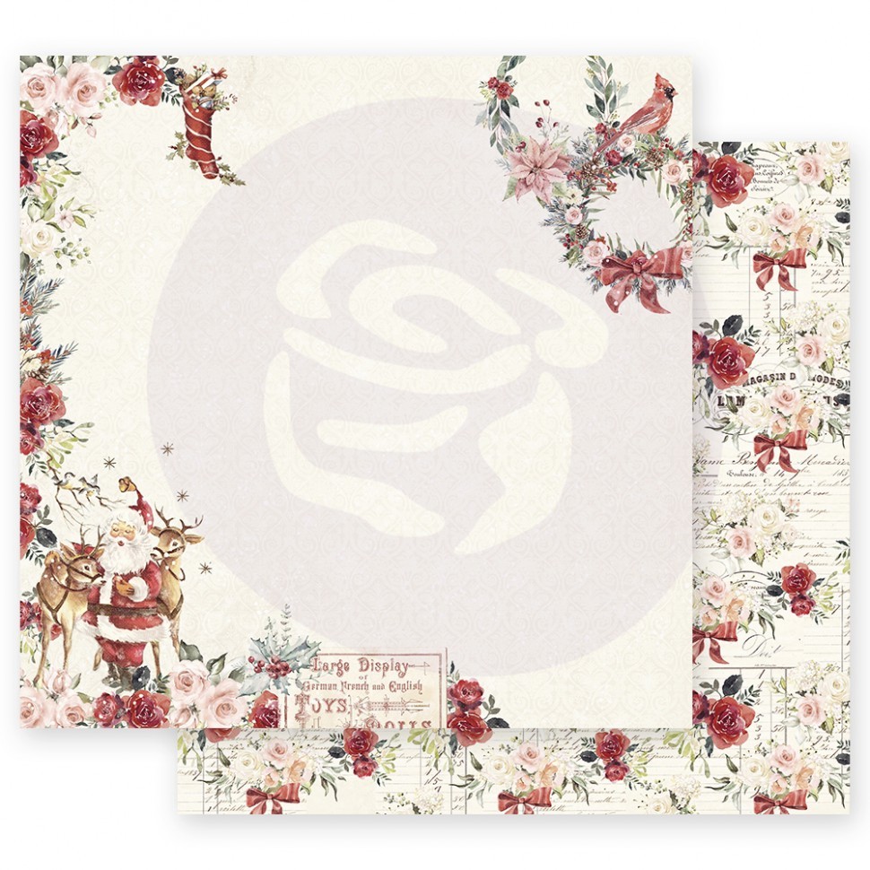 Двусторонняя бумага Prima Marketing Christmas In The Country 12"X12" - Sweet Santa Claus