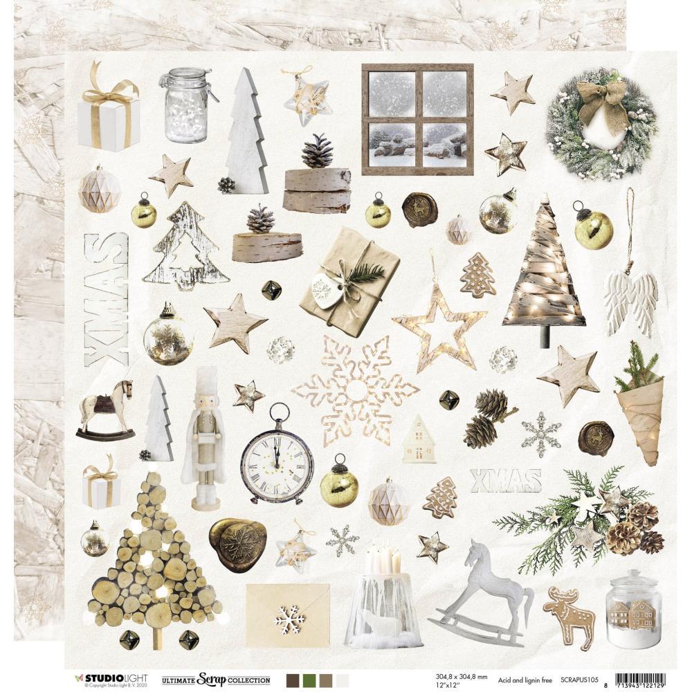 Двусторонняя бумага Christmas Ultimate Scrap 12"X12" от Studio Light - NR. 105