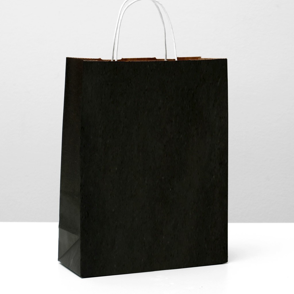 Пакет крафтовый  25 х 32 х 11 см - чёрный