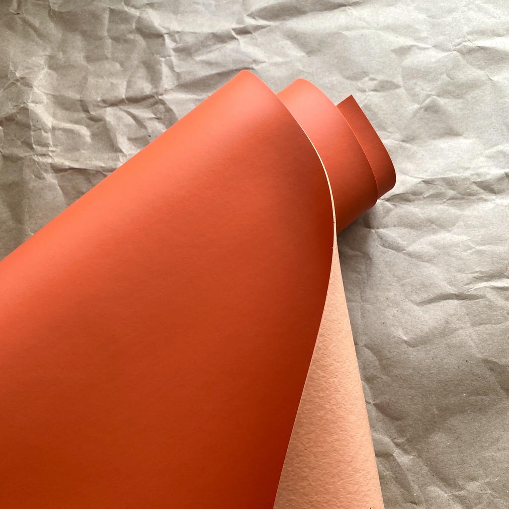 Переплетный кожзам матовый - Апельсин, ИТАЛИЯ