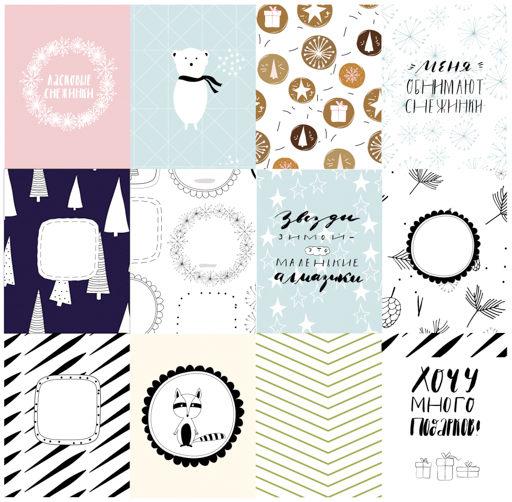 Набор карточек "Время снежинок" от Polkadot, 12 шт.