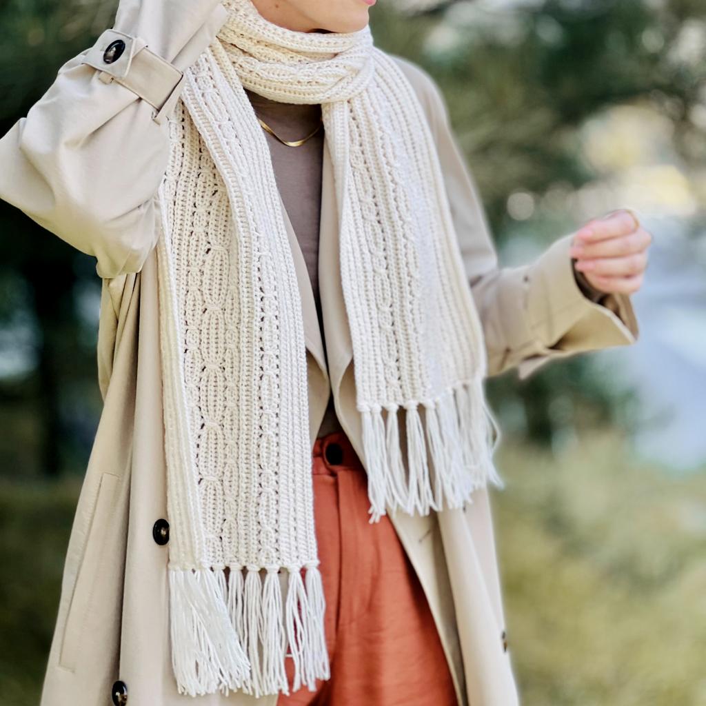 Мастер-класс по вязанию крючком шарфа/снуда "Цепи" (Chain)