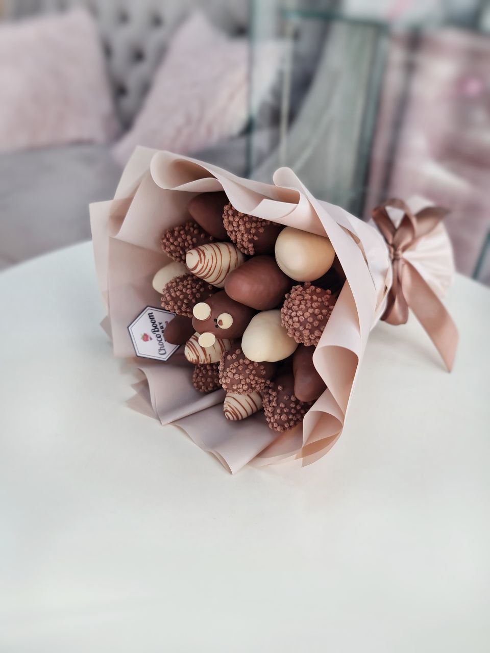 Букет клубничный  "Мишка Тедди"