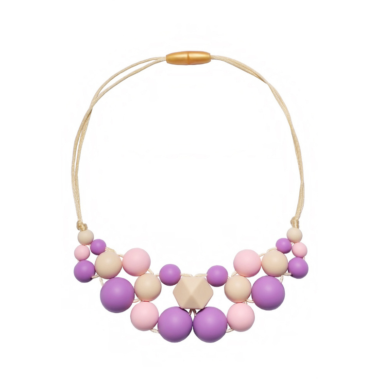 Силиконовые слингобусы Мона / сиренево-бежевые