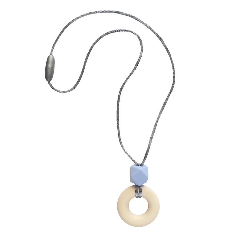 Силиконовые слингобусы-кулон / бежево-голубые