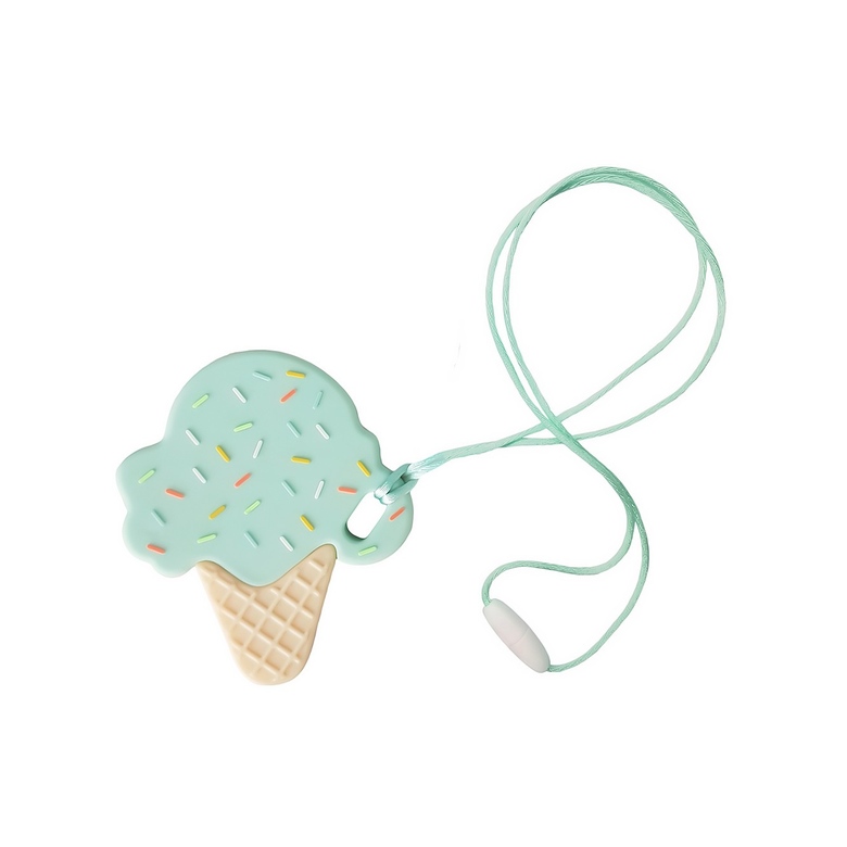 Прорезыватель силиконовый "Мороженое" / мятный
