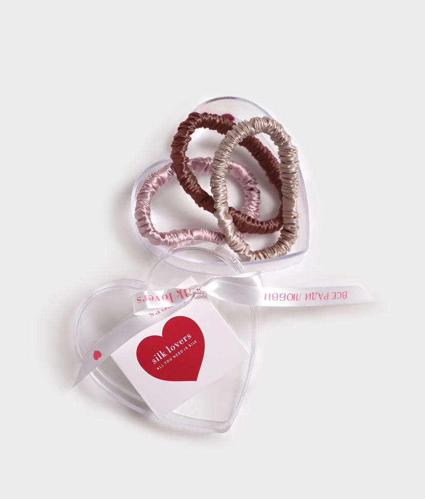 Валентинка с 3 шелковыми резинками MINI