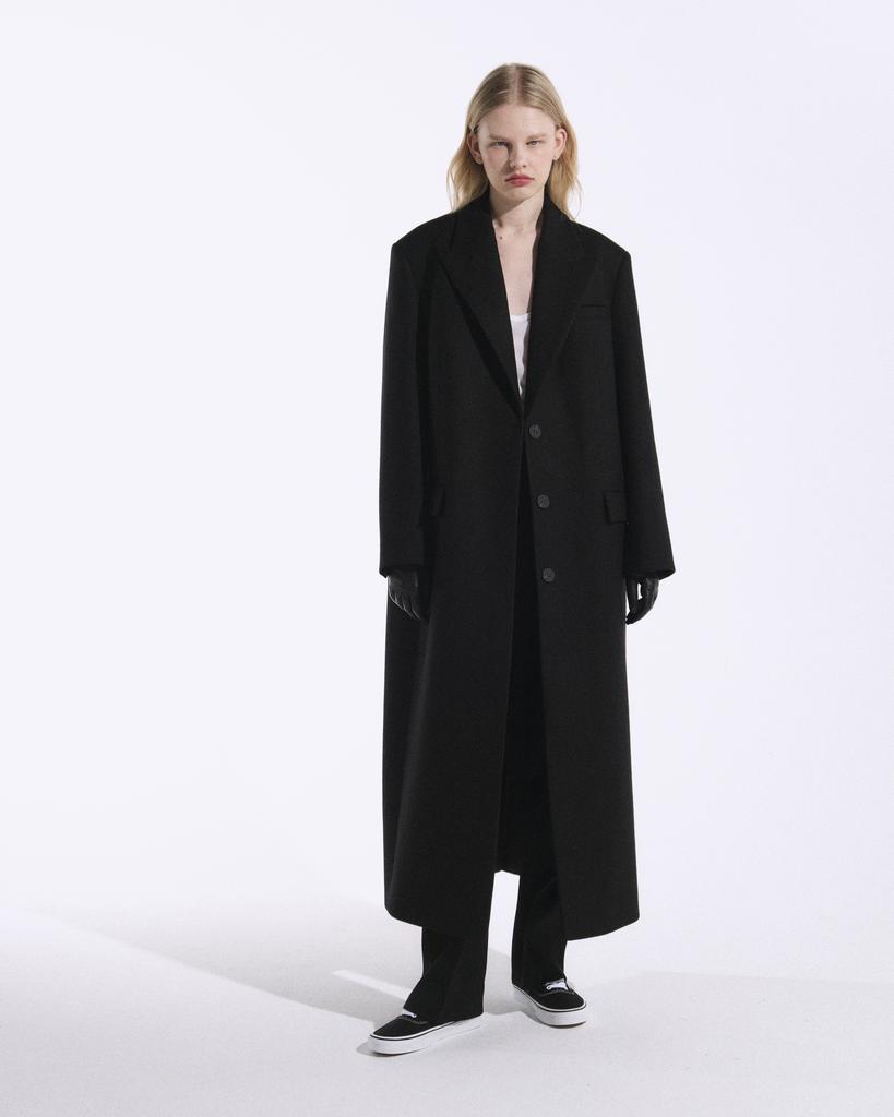 Пальто однобортное прямое чёрное