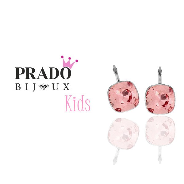 Серьги Square rose peach