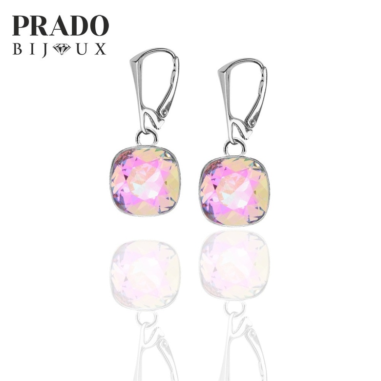 Серьги "Square  style" pink multi