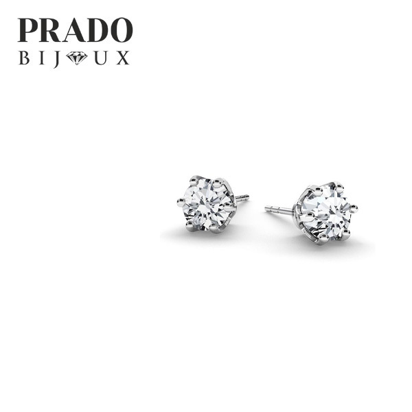 Пусеты "Solitaire" Swarovski zirconia classic