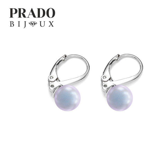 Серьги "Crystal pearl" dream white-blue