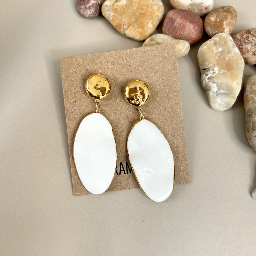 Серьги круг-мятый овал