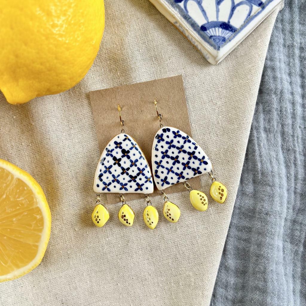 Серьги Три лимончика