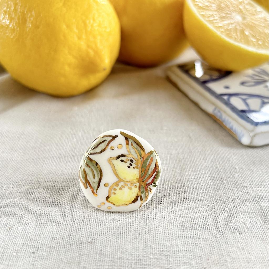 Кольцо Лимонная галька