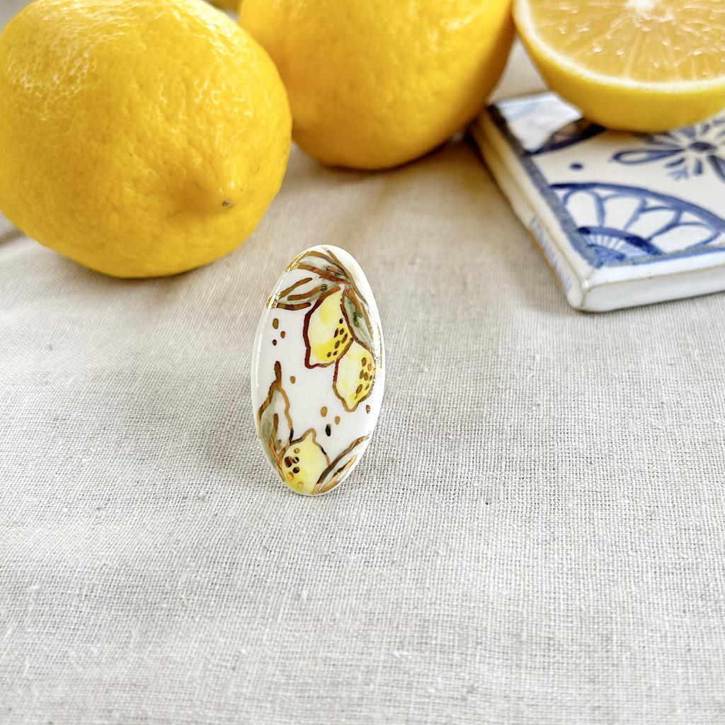 Кольцо овальное Лимонный сад