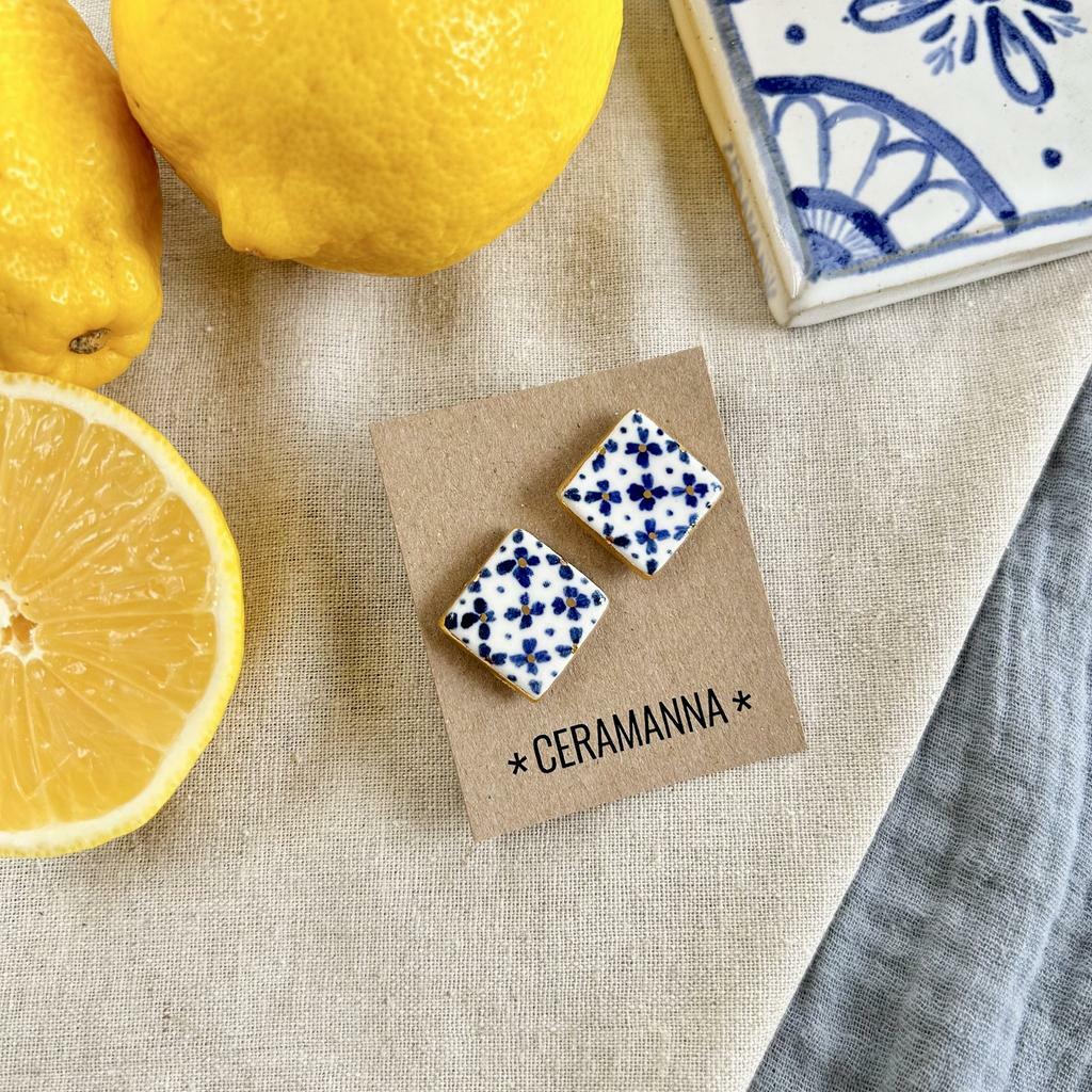 Серьги плитка