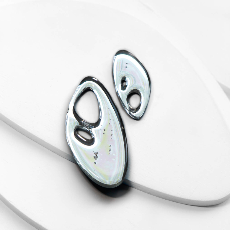 Set 2 Silver bioline brooches