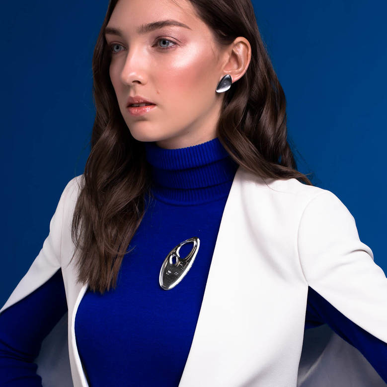 Silver Bioline brooch