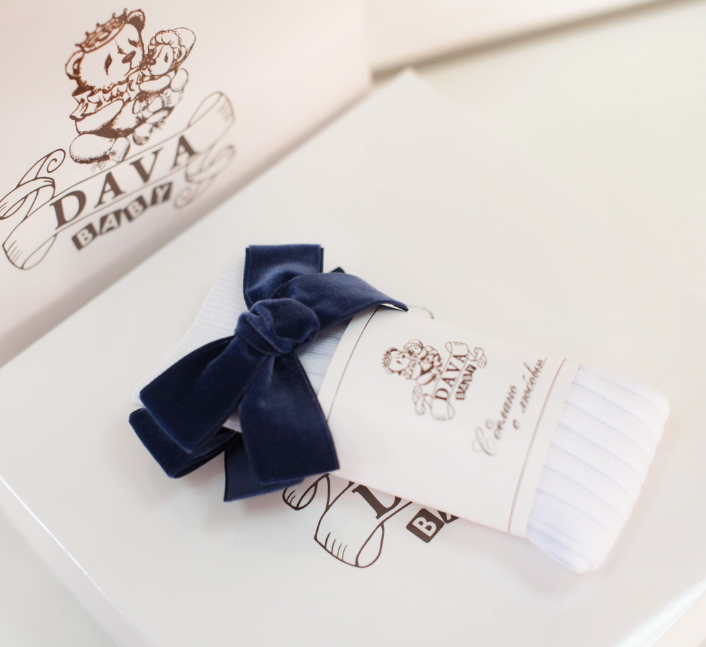 Гольфы RIB "Бантик mini"  цвет: белый/темно-синий