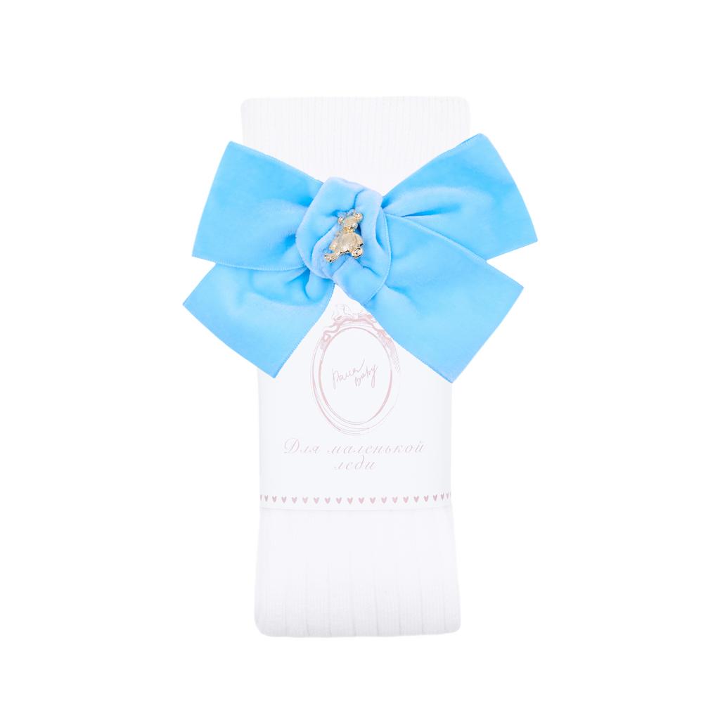 Гольфы RIB "Золотой мишка" цвет: белый/голубой