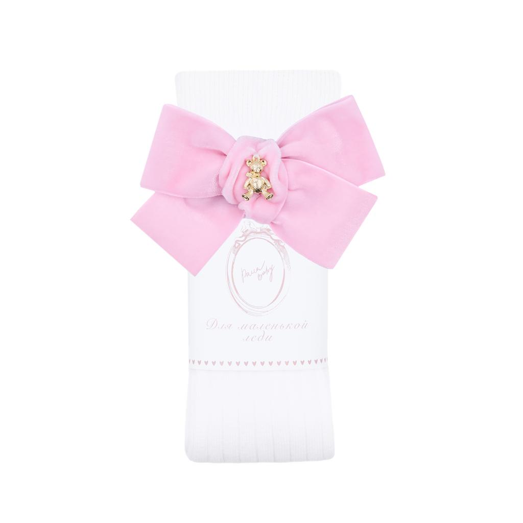 Гольфы RIB "Золотой мишка" цвет: белый/розовый