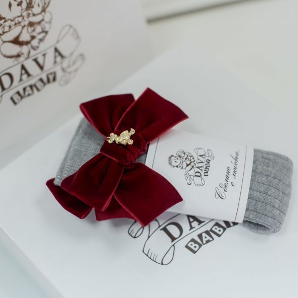 Гольфы RIB "Золотой мишка" цвет: серые/бордовые