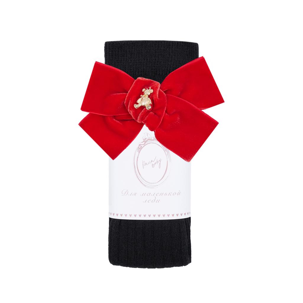 Гольфы RIB "Золотой мишка" цвет:  чёрные/красный