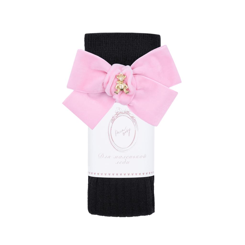 Гольфы RIB "Золотой мишка" цвет:  чёрные/розовый