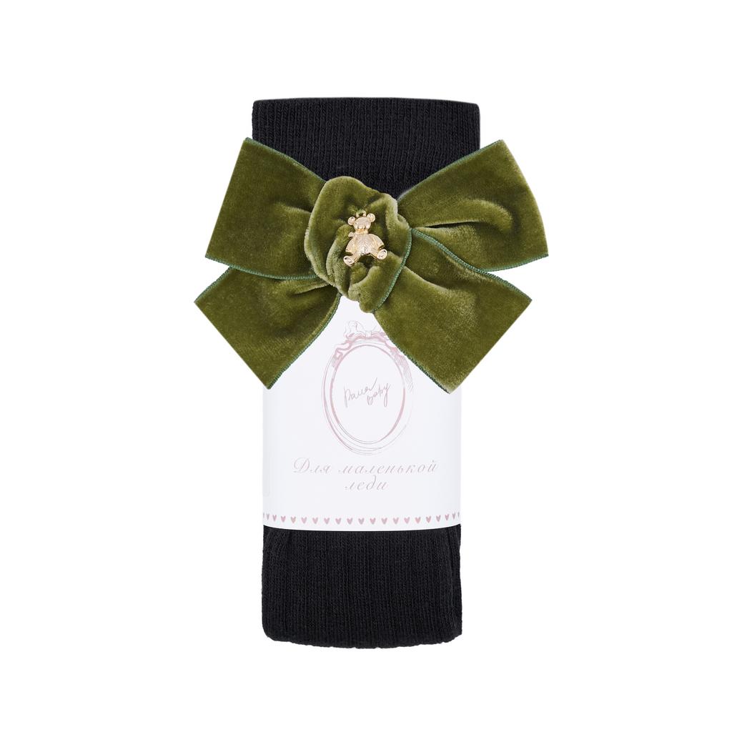 Гольфы RIB "Золотой мишка" цвет:  чёрные/оливковый