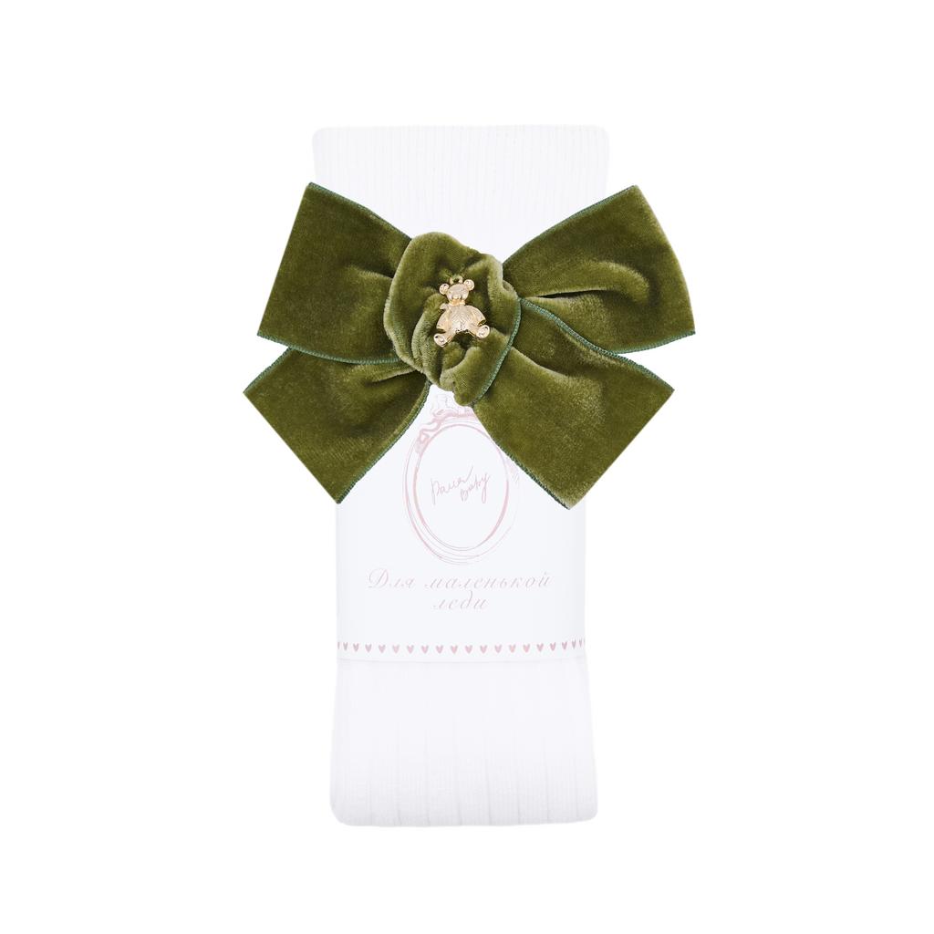 Гольфы RIB "Золотой мишка" цвет: белый/ оливковый