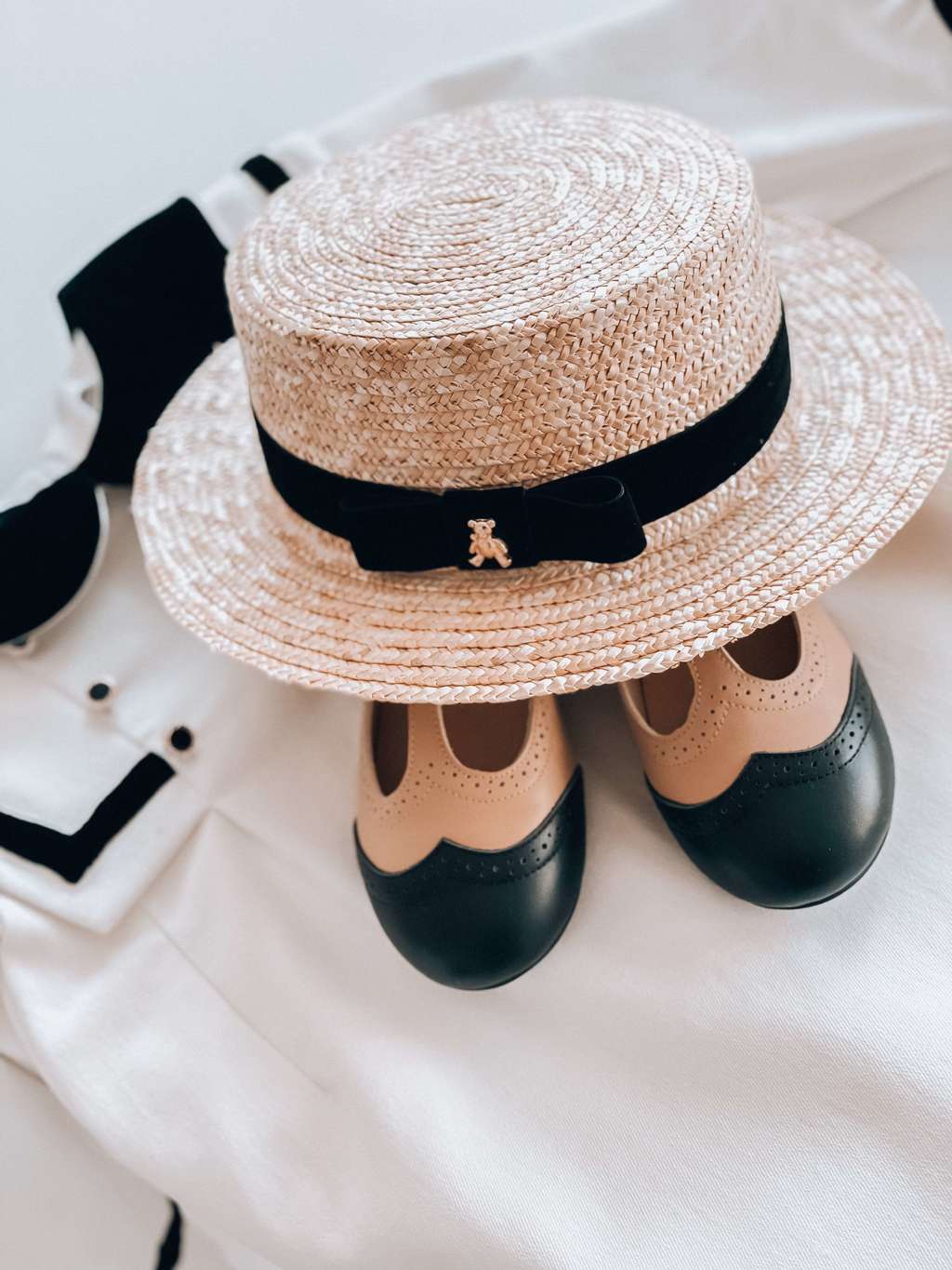 Шляпа-канотье "Золотой мишка" цвет: черный