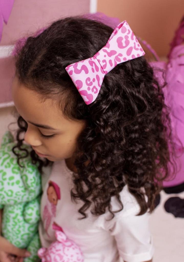 Бант на заколке "Betty/Leopard" цвет: розовый