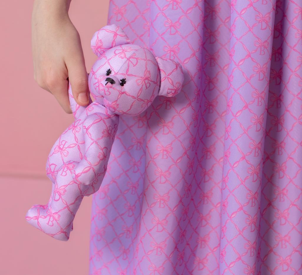 Игрушка мишка Color Dava сиреневый/малиновый