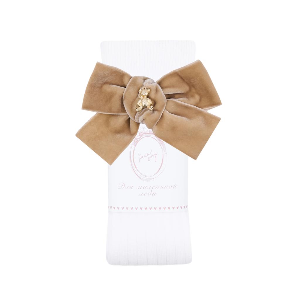 Гольфы RIB "Золотой мишка" цвет:  белые/бежевый