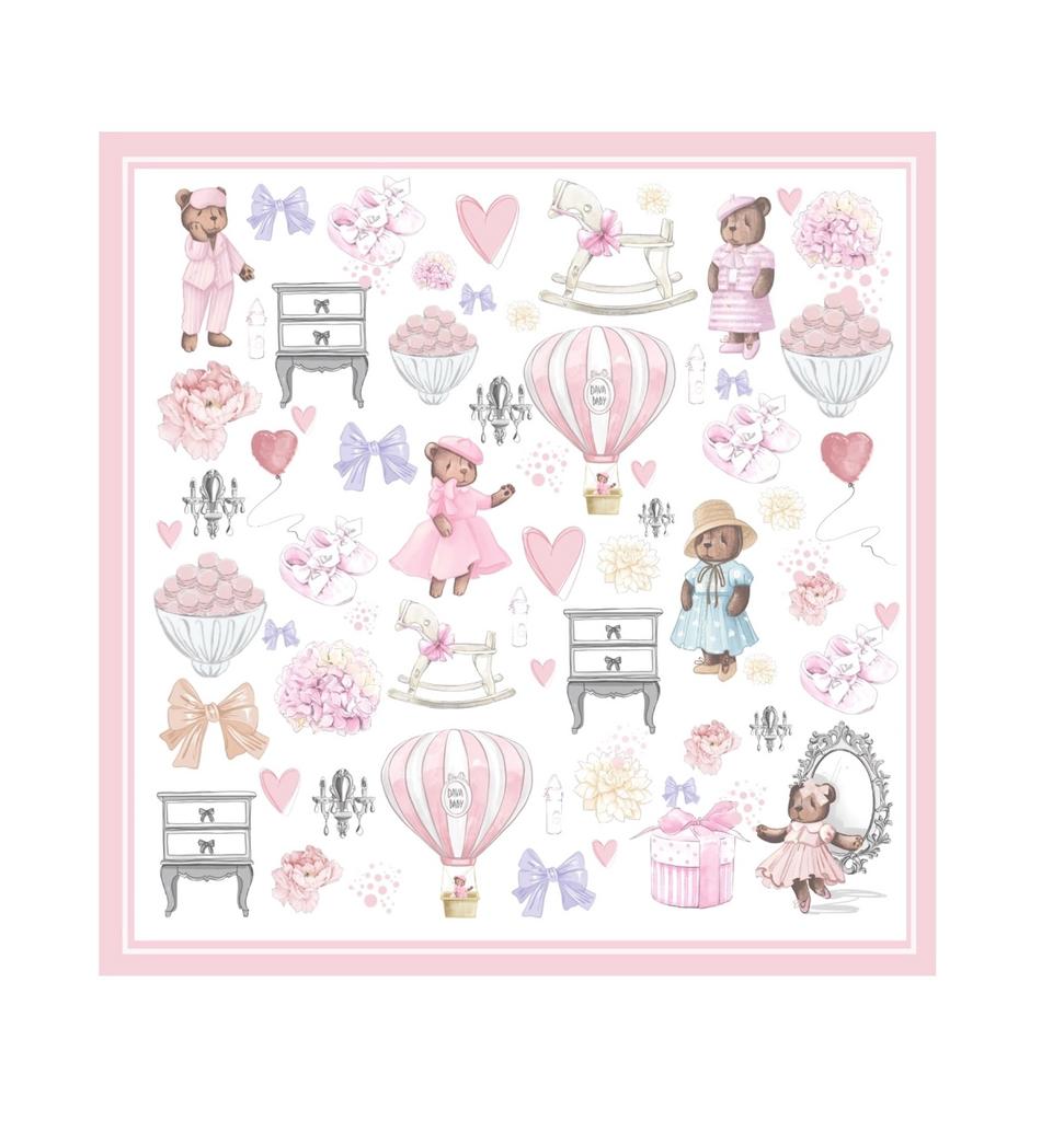 Пеленка тонкая из органического хлопка «Silk Dava»  цвет: розовый