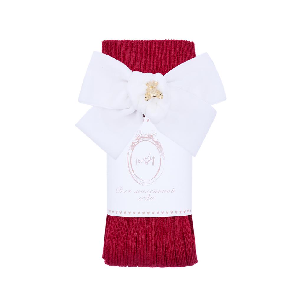 Гольфы RIB "Золотой мишка" цвет: бордовые/белый